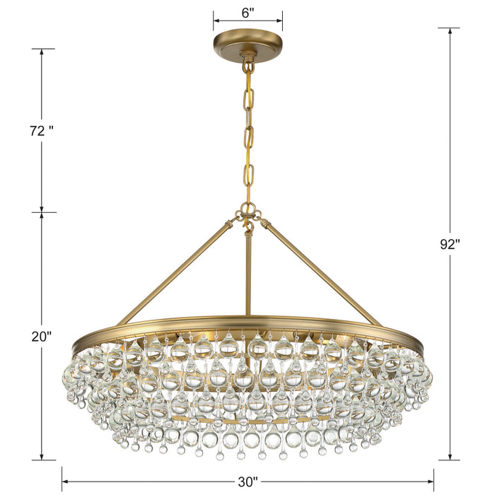 Crystorama 275-VG Six Light Chandelier, Vibrant Gold