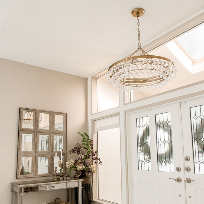 Crystorama 275-VG Six Light Chandelier, Vibrant Gold