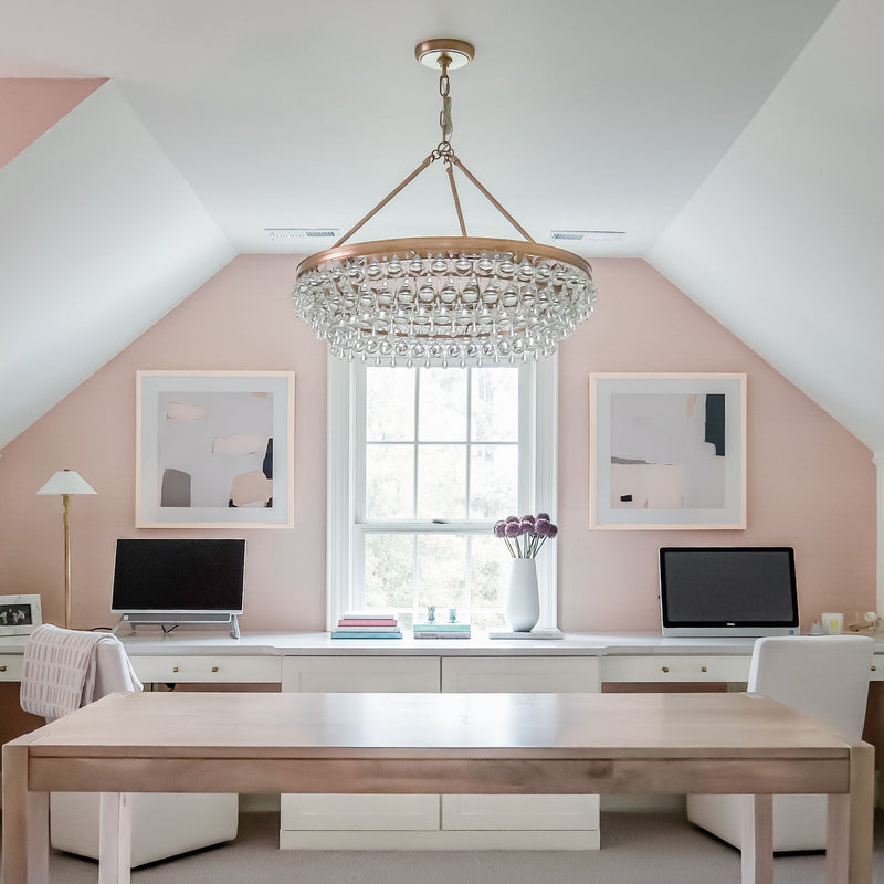 Crystorama 275-VG Six Light Chandelier, Vibrant Gold
