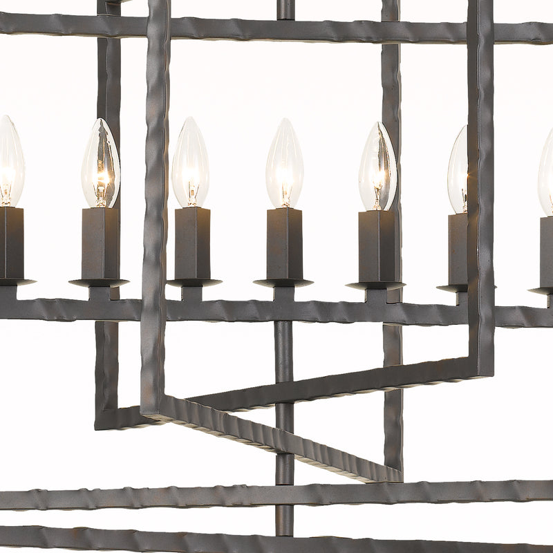 Crystorama 337-RS Nine Light Chandelier, Raw Steel