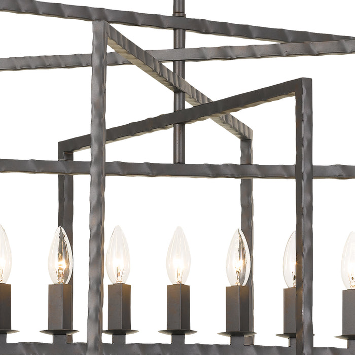 Crystorama 337-RS Nine Light Chandelier, Raw Steel