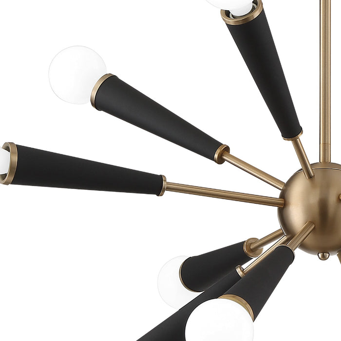 Crystorama 3812-AG 12 Light Chandelier, Aged Brass