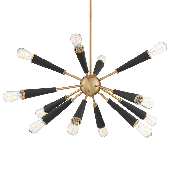 Crystorama 3812-AG 12 Light Chandelier, Aged Brass