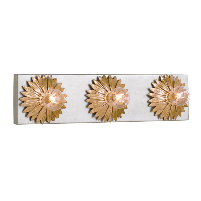 Crystorama 503-GA-SA Three Light Bathroom Vanity, Antique Gold + Antique Silver