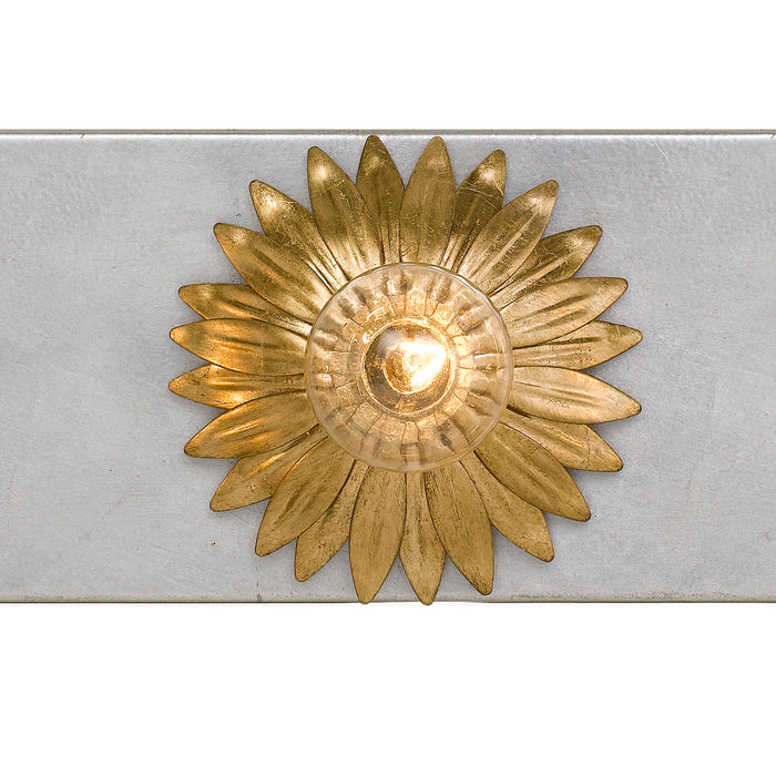 Crystorama 508-GA-SA Five Light Bathroom Vanity, Antique Gold + Antique Silver