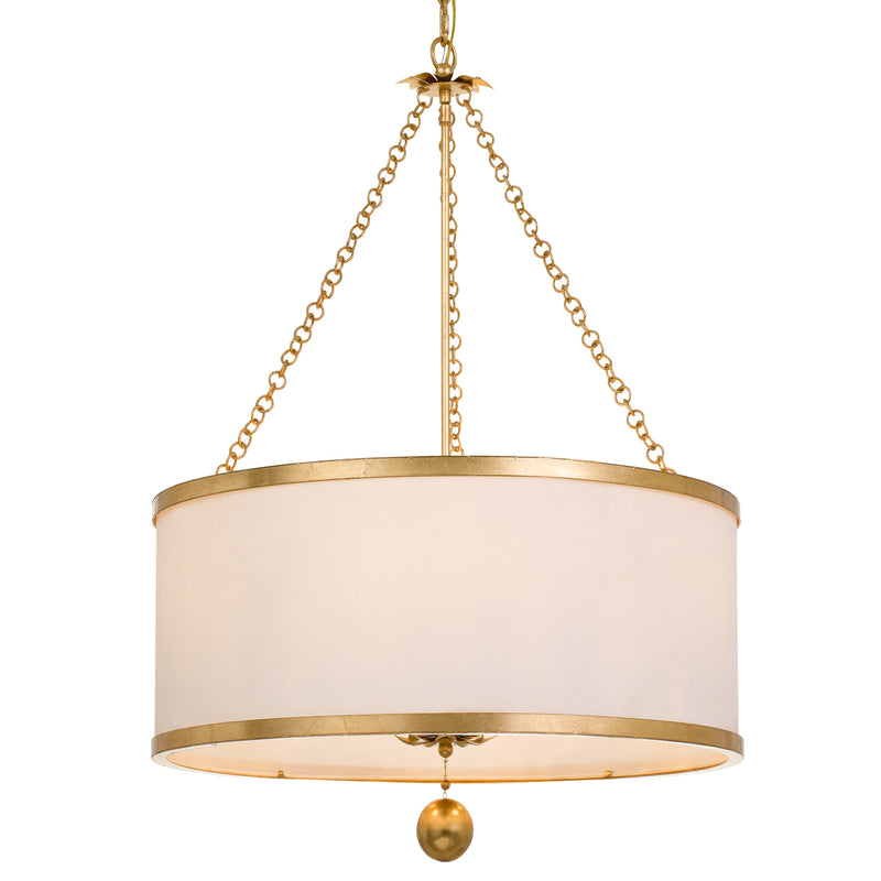 Crystorama 518-GA Six Light Chandelier, Antique Gold