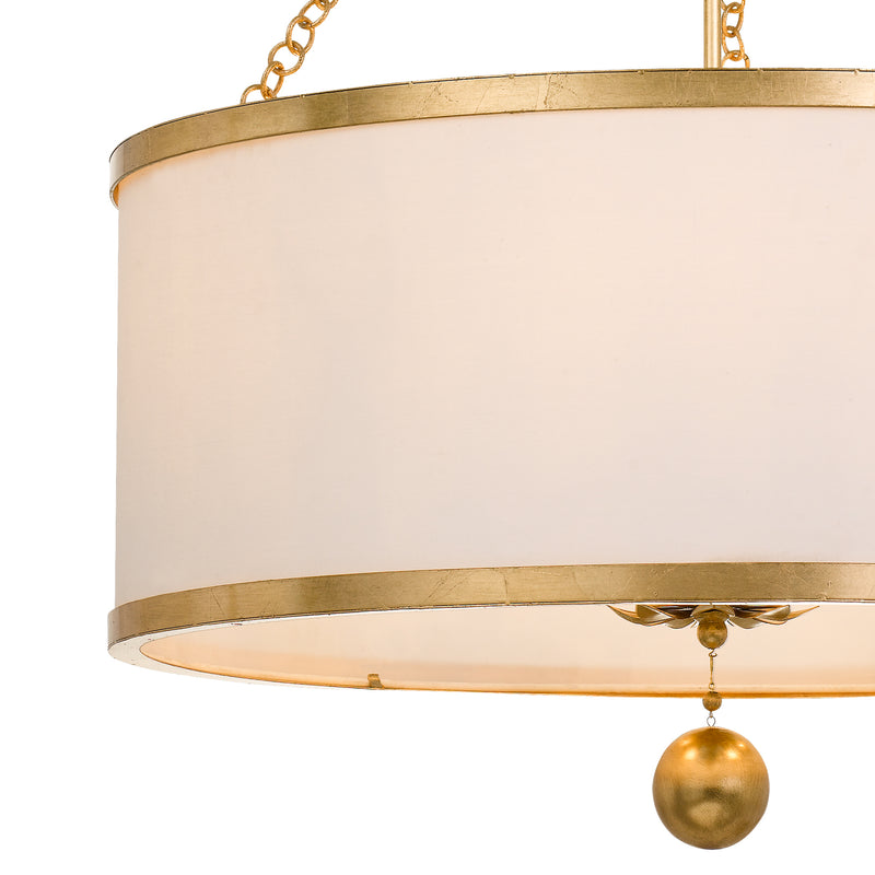 Crystorama 518-GA Six Light Chandelier, Antique Gold