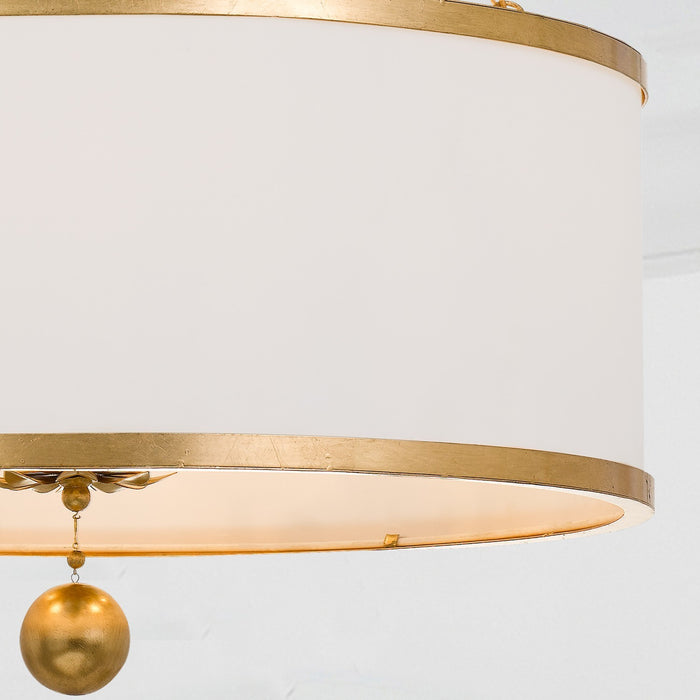 Crystorama 518-GA Six Light Chandelier, Antique Gold