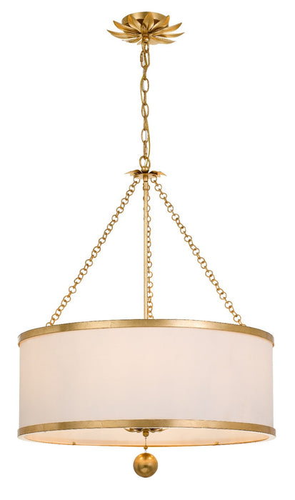 Crystorama 518-GA Six Light Chandelier, Antique Gold
