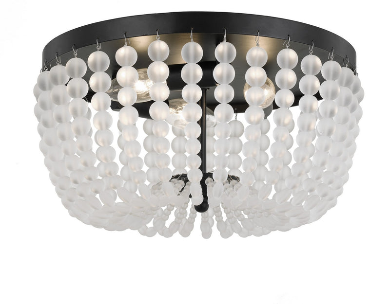 Crystorama 600-MK Three Light Flush Mount, Matte Black