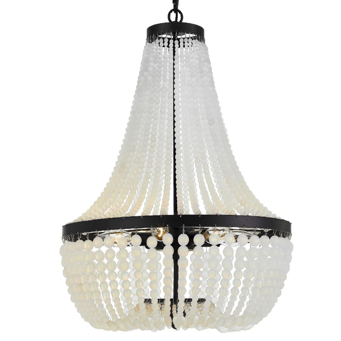 Crystorama 608-MK Six Light Chandelier, Matte Black