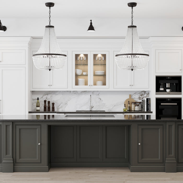 Crystorama 608-MK Six Light Chandelier, Matte Black