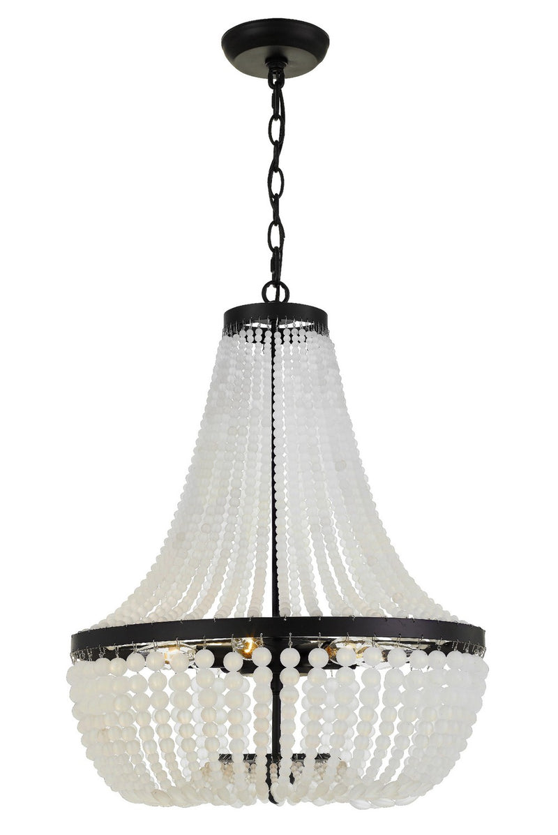 Crystorama 608-MK Six Light Chandelier, Matte Black