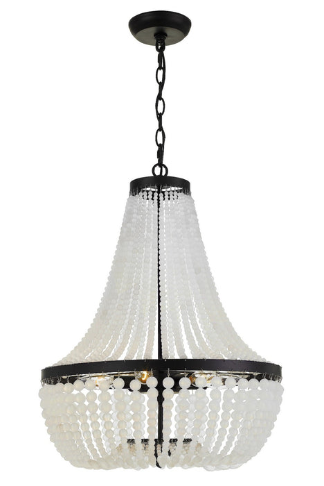 Crystorama 608-MK Six Light Chandelier, Matte Black