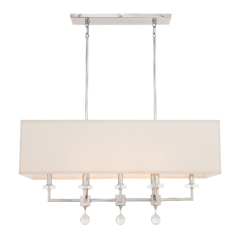 Crystorama 8109-PN Eight Light Chandelier, Polished Nickel