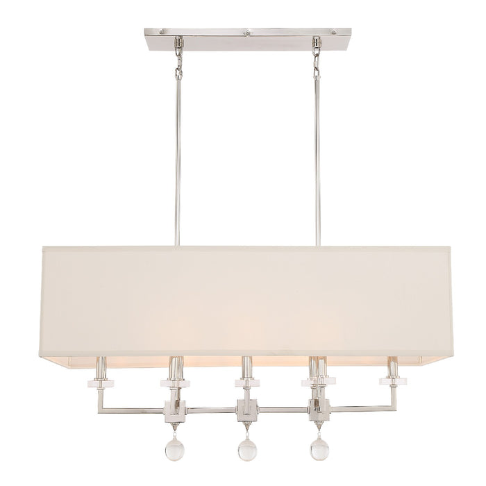 Crystorama 8109-PN Eight Light Chandelier, Polished Nickel