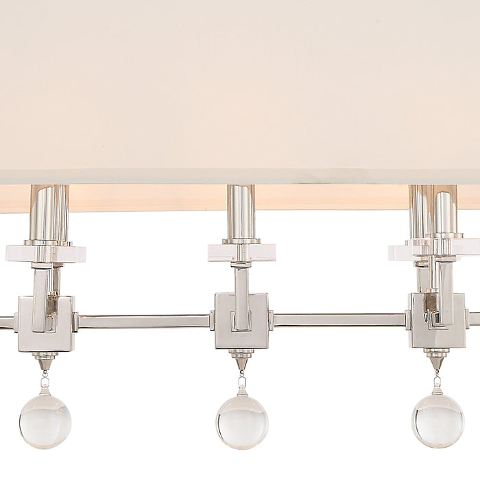 Crystorama 8109-PN Eight Light Chandelier, Polished Nickel
