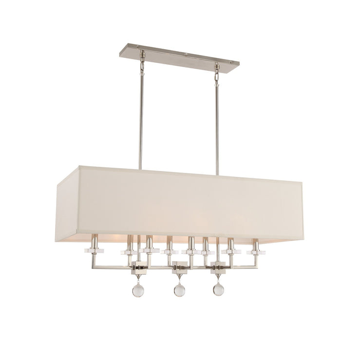 Crystorama 8109-PN Eight Light Chandelier, Polished Nickel