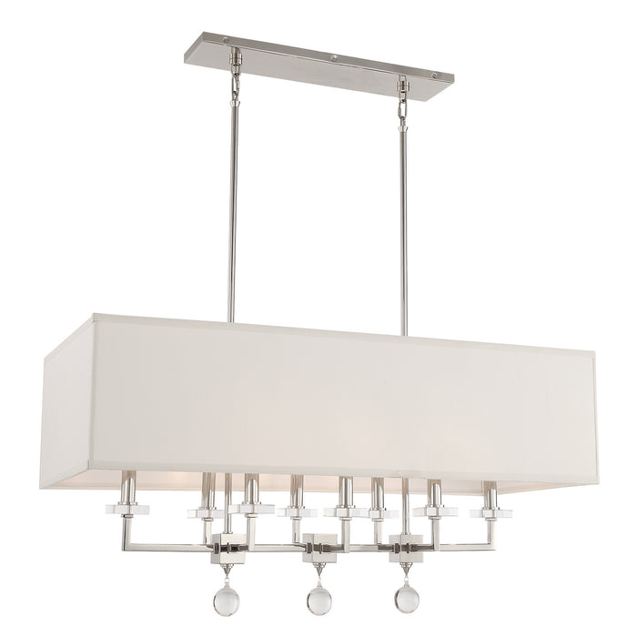 Crystorama 8109-PN Eight Light Chandelier, Polished Nickel
