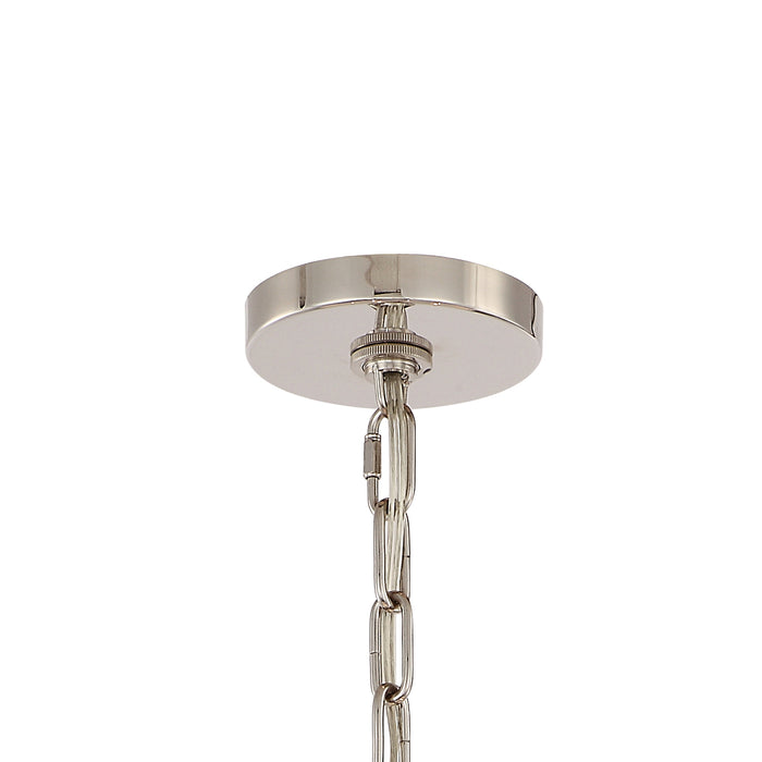 Crystorama 8116-PN Six Light Chandelier, Polished Nickel
