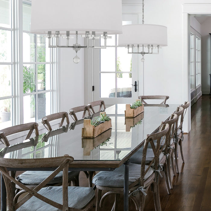 Crystorama 8116-PN Six Light Chandelier, Polished Nickel