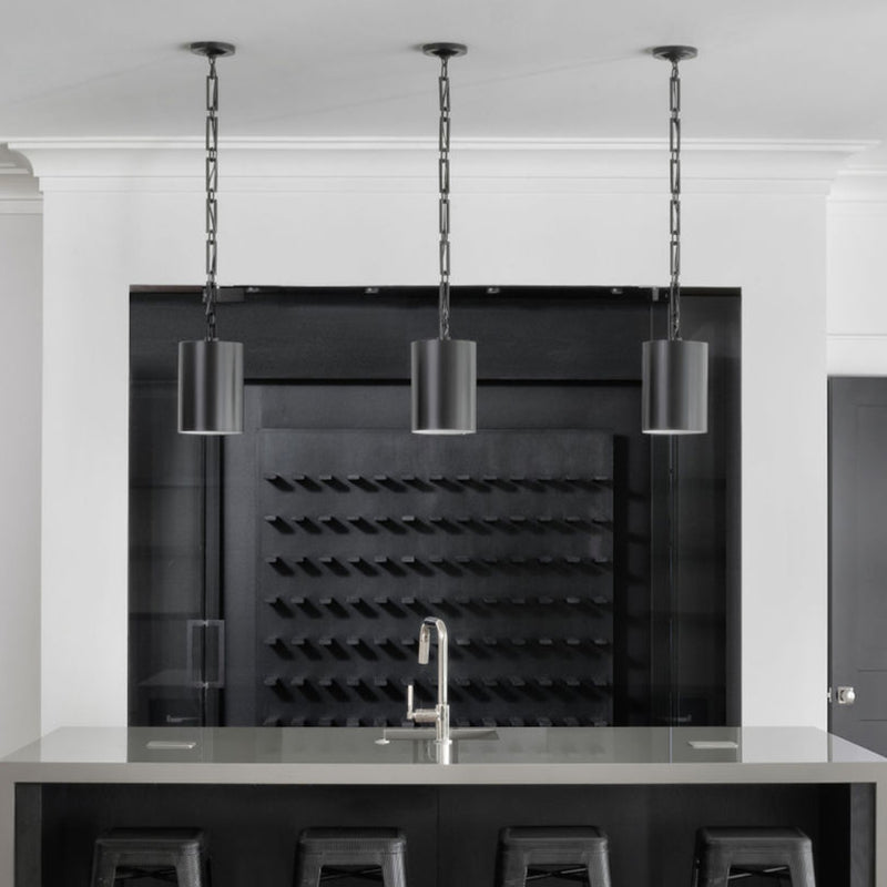 Crystorama 8680-MK-WH One Light Mini Chandelier, Matte Black + White