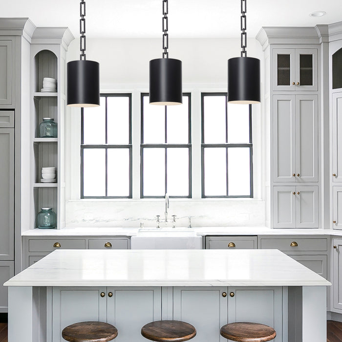 Crystorama 8680-MK-WH One Light Mini Chandelier, Matte Black + White