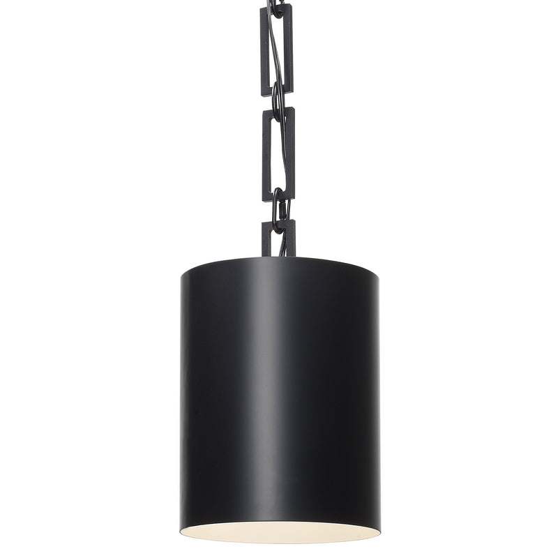 Crystorama 8680-MK-WH One Light Mini Chandelier, Matte Black + White