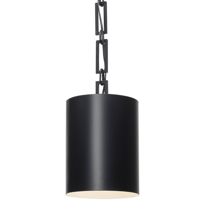 Crystorama 8680-MK-WH One Light Mini Chandelier, Matte Black + White