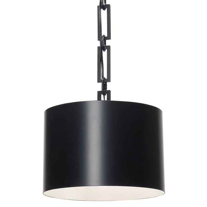 Crystorama 8683-MK-WH One Light Chandelier, Matte Black + White