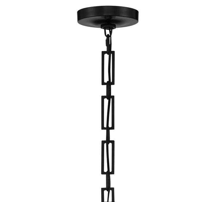 Crystorama 8686-MK-WH Six Light Chandelier, Matte Black + White