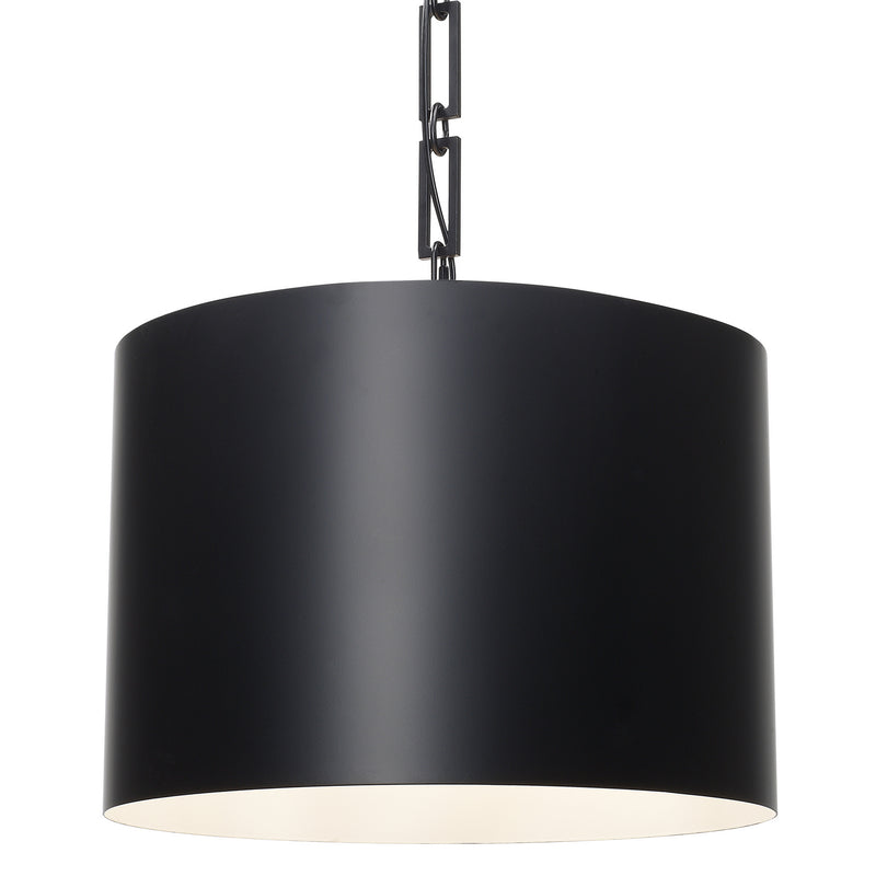 Crystorama 8686-MK-WH Six Light Chandelier, Matte Black + White