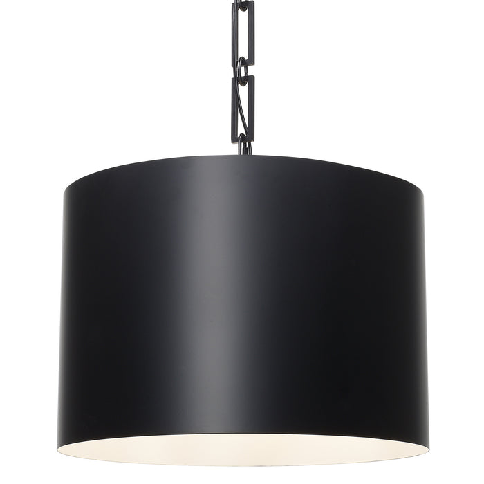 Crystorama 8686-MK-WH Six Light Chandelier, Matte Black + White