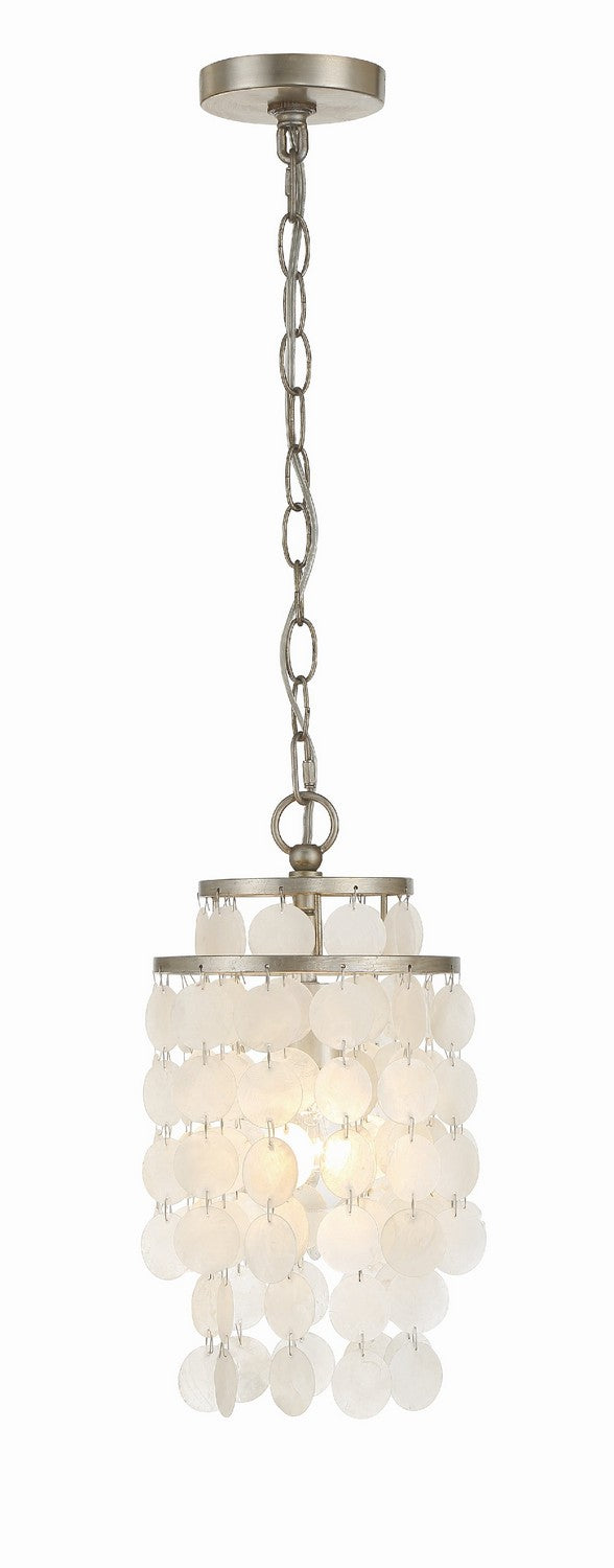Crystorama BRI-3000-SA One Light Mini Chandelier, Antique Silver