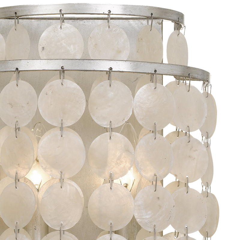 Crystorama BRI-3002-SA Two Light Wall Sconce, Antique Silver