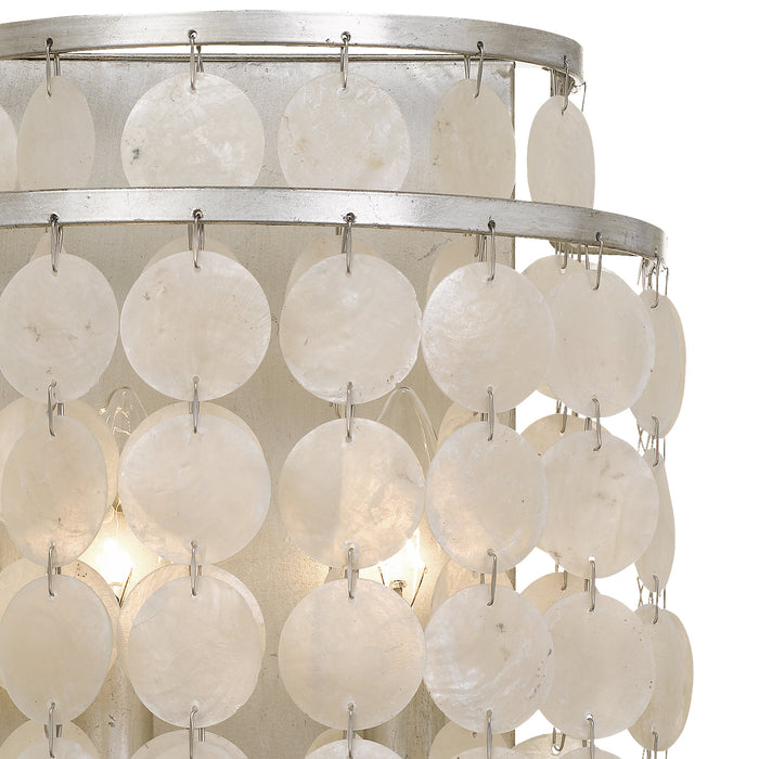 Crystorama BRI-3002-SA Two Light Wall Sconce, Antique Silver