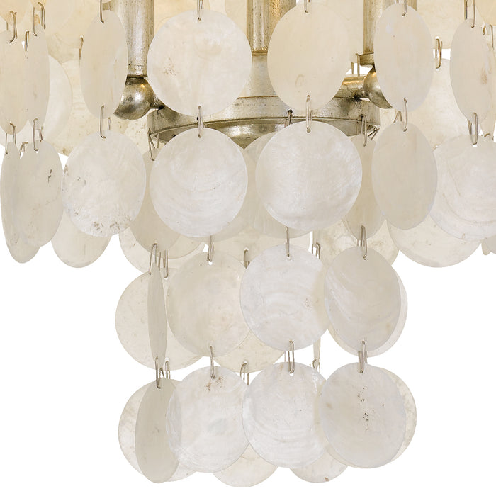 Crystorama BRI-3003-SA Three Light Flush Mount, Antique Silver