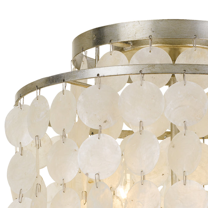 Crystorama BRI-3003-SA Three Light Flush Mount, Antique Silver