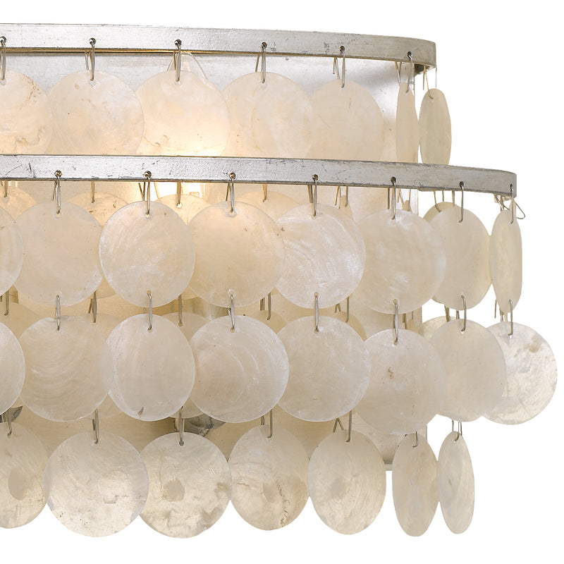 Crystorama BRI-3005-SA Five Light Bathroom Vanity, Antique Silver