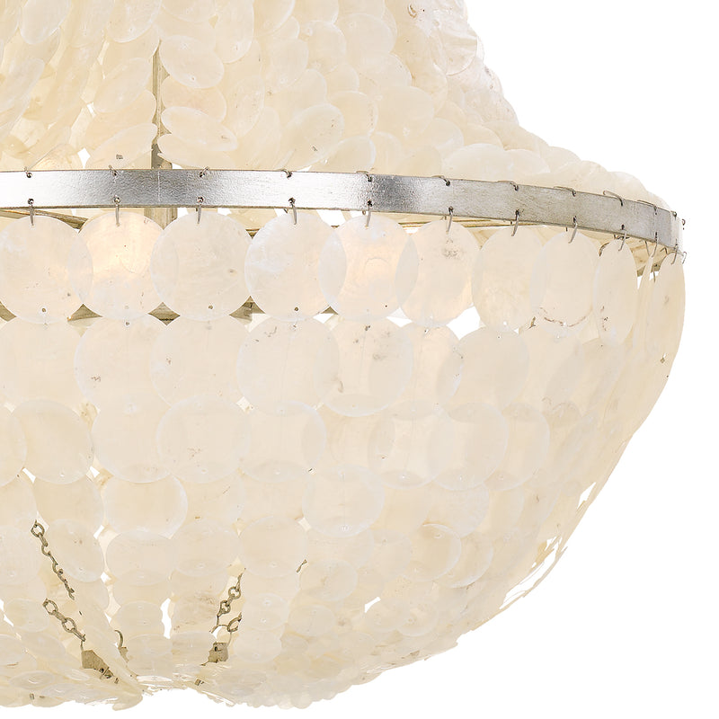 Crystorama BRI-3006-SA Six Light Chandelier, Antique Silver