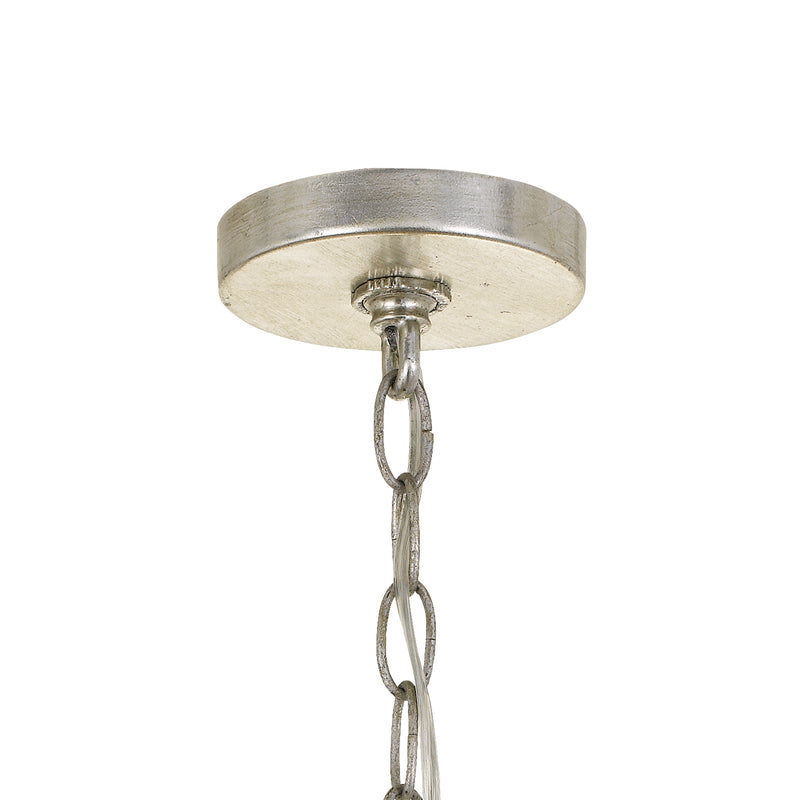 Crystorama BRI-3006-SA Six Light Chandelier, Antique Silver
