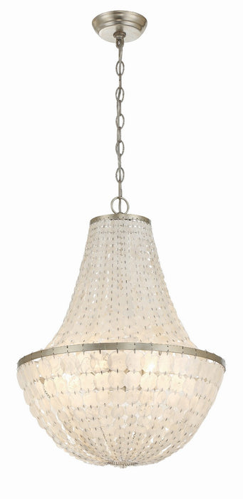 Crystorama BRI-3006-SA Six Light Chandelier, Antique Silver