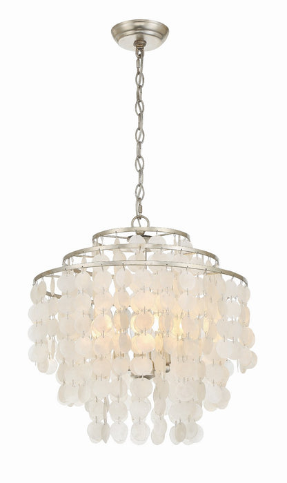 Crystorama BRI-3008-SA Four Light Chandelier, Antique Silver