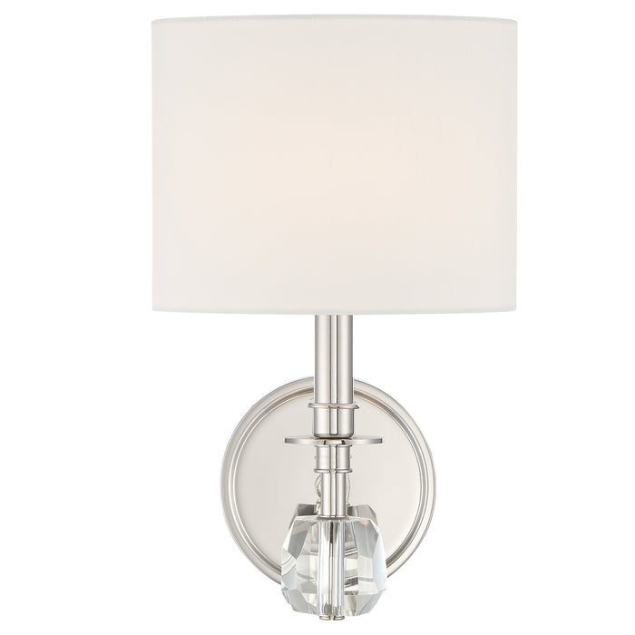 Crystorama CHI-211-PN One Light Wall Sconce, Polished Nickel