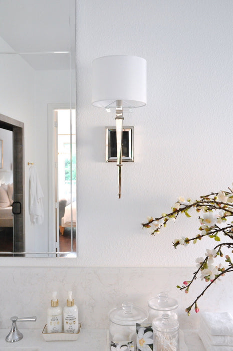Crystorama CLI-231-PN One Light Wall Sconce, Polished Nickel