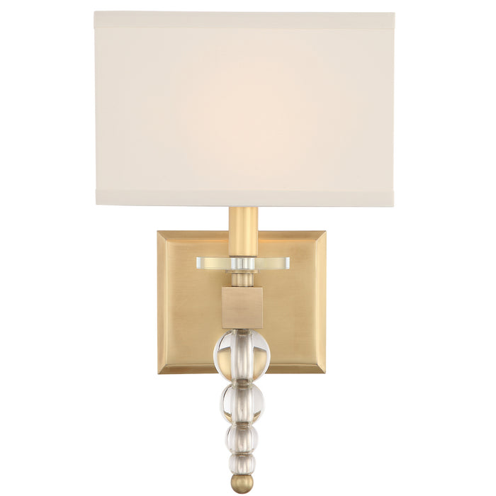 Crystorama CLO-8892-AG One Light Wall Sconce, Aged Brass