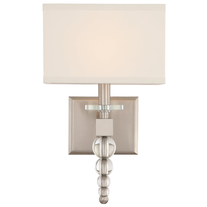 Crystorama CLO-8892-BN One Light Wall Sconce, Brushed Nickel