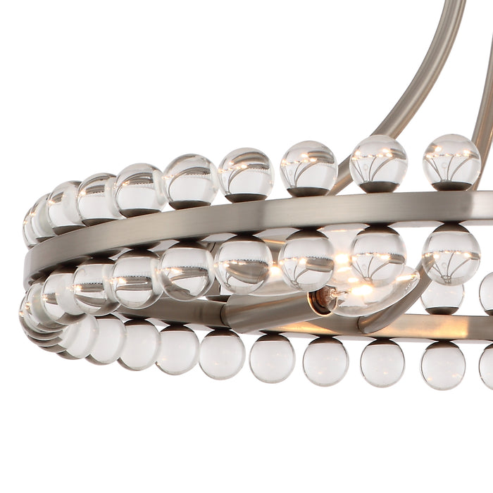 Crystorama CLO-8894-BN Four Light Semi Flush Mount, Brushed Nickel