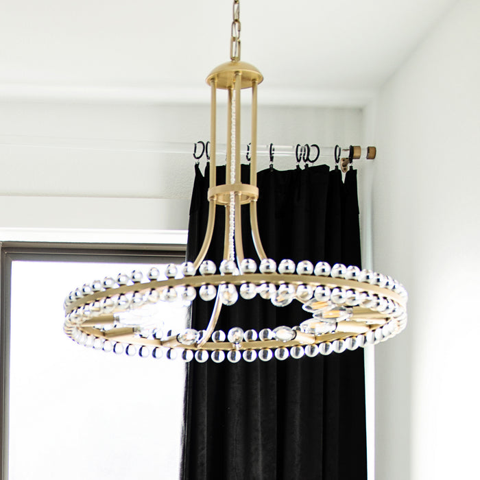 Crystorama CLO-8898-AG Eight Light Chandelier, Aged Brass