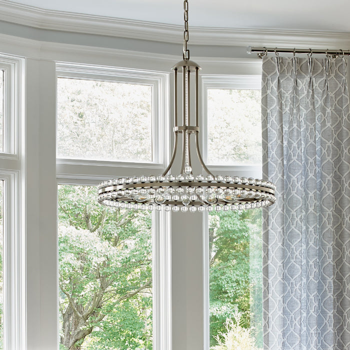 Crystorama CLO-8898-BN Eight Light Chandelier, Brushed Nickel